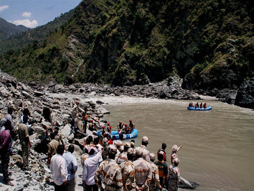 The laborious task underway to retrieve bodies of missing students, who were washed away by the strong currents of the Beas on Sunday, may take many more days as several bodies are now feared to have been trapped under big boulders. PTI photo
