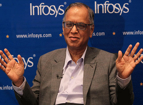 Grandchildren and books will take up most of NR Narayana Murthy's time after he retires for the second time from the company he co-founded with six friends over three decades ago. PTI file photo