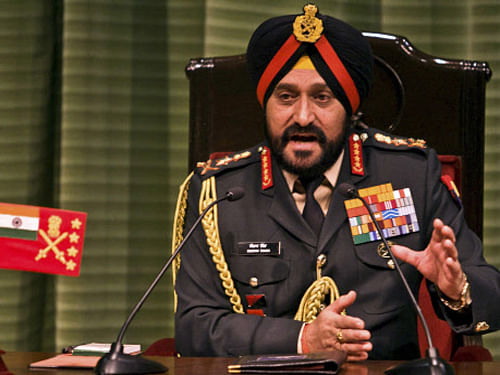 Prime Minister Narendra Modi was today briefed by Army Chief Gen Bikram Singh on the prevailing security situation and operational readiness of troops in a meeting which lasted for close to three hours. PTI photo