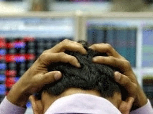 Dragged down by oil and gas shares, the benchmark Sensex today slipped for the second day and closed 44.45 points lower at 25,201.80 amid fears that growing unrest in Iraq could choke crude oil supplies. Reuters file photo