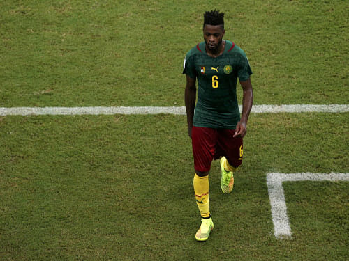Cameroon's Alexandre Song leaves the field after receiving a red card during their 2014 World Cup Group A soccer match against Croatia. Reuters photo
