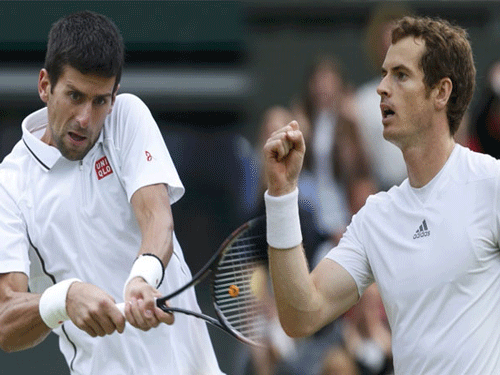 Defending champion Andy Murray and Novak Djokovic, the man he beat in 2013 to capture Britain's first Wimbledon title in 77 years, today landed in the same half of this year's draw, leaving Roger Federer the biggest winner. Reuters file photo