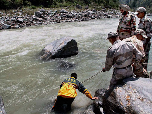 One more body of a Hyderabad engineering college student was recovered Friday from the Beas river, taking the total bodies retrieved to 13. File photo - PTI