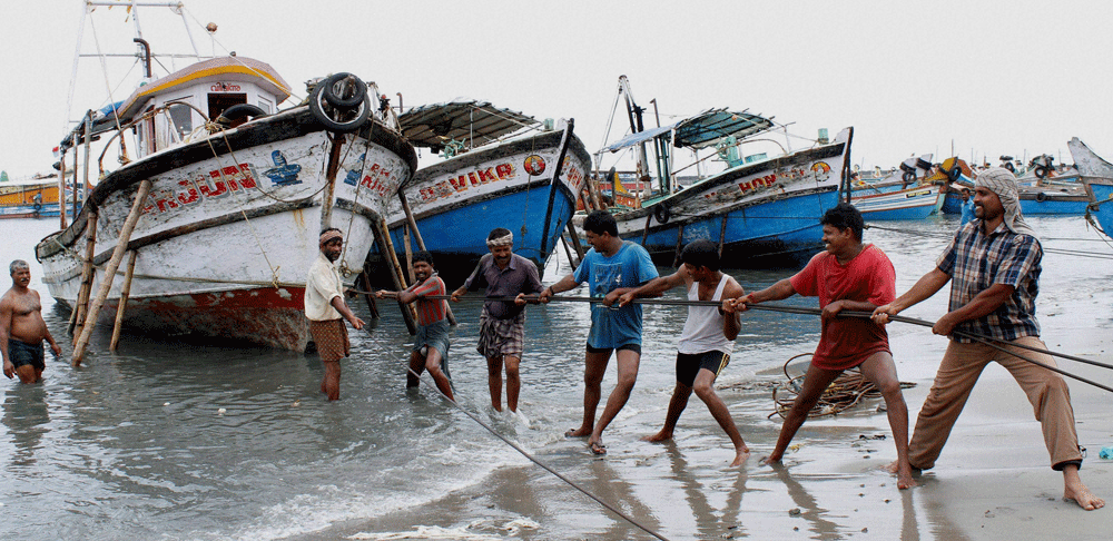 At least 46 Indian fishermen arrested by the Sri Lankan Navy this week for allegedly poaching into the country's water have been sent to judicial custody by courts in the country's north. PTI file photo
