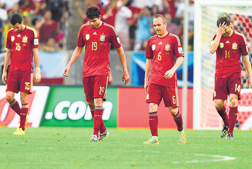 painful: Spain had very little to offer against the energetic displays by their rivals. reuters