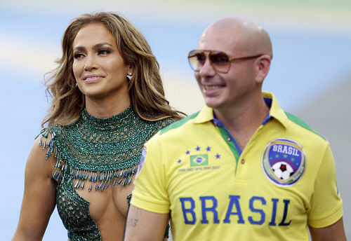 Singer-actress Jennifer Lopez says rapper Pitbull is like a brother to her. AP photo