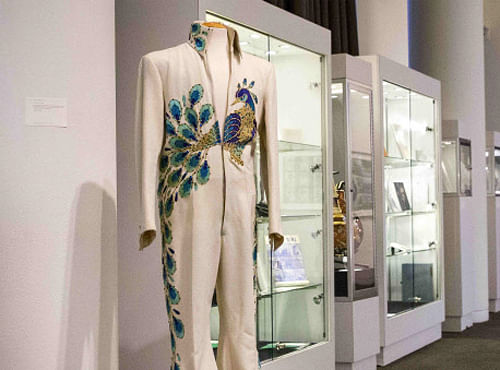 A sweat-stained jumpsuit worn by Elvis Presley while performing in Las Vegas is going up for auction. Reuters photo