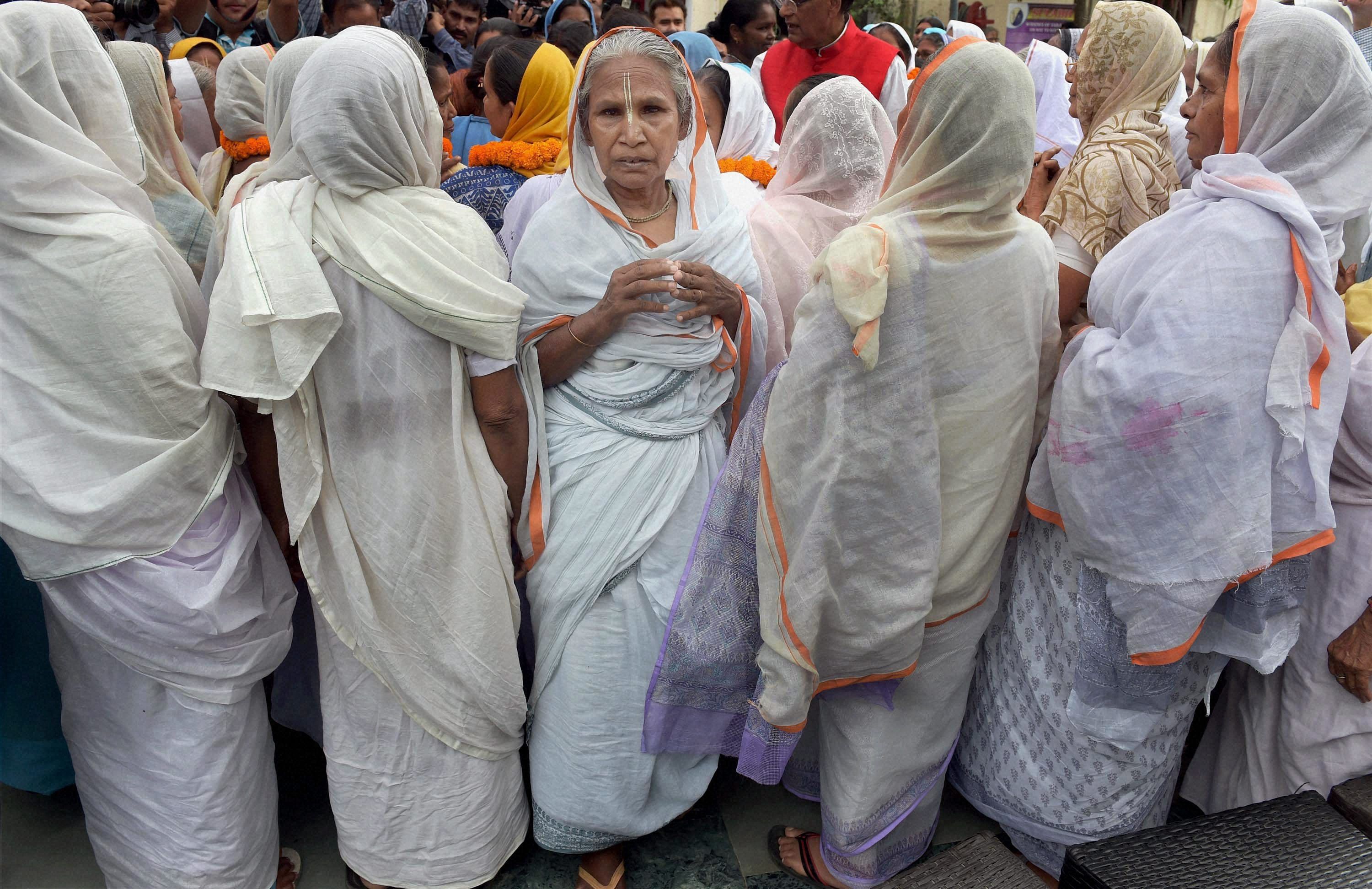 Over 100 widows from Vrindavan and Varanasi flocked here today on International Widows' Day with a plea for introduction of a Bill for welfare of such women in the upcoming Parliament session. PTI file photo