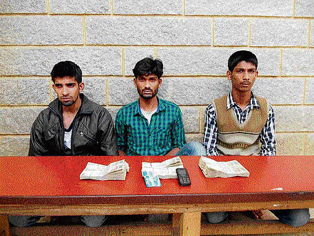 Dawood Khan, Shoaib Khan and Syed Suhail arrested for abducting a software engineer. DH&#8200;Photo