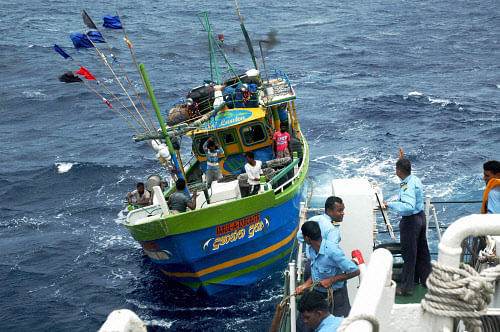 After yet another instance of fishermen from Tamil Nadu being arrested by Sri Lanka, its navy here today refuted media reports that it was harassing Indian fisherfolk. PTI file photo