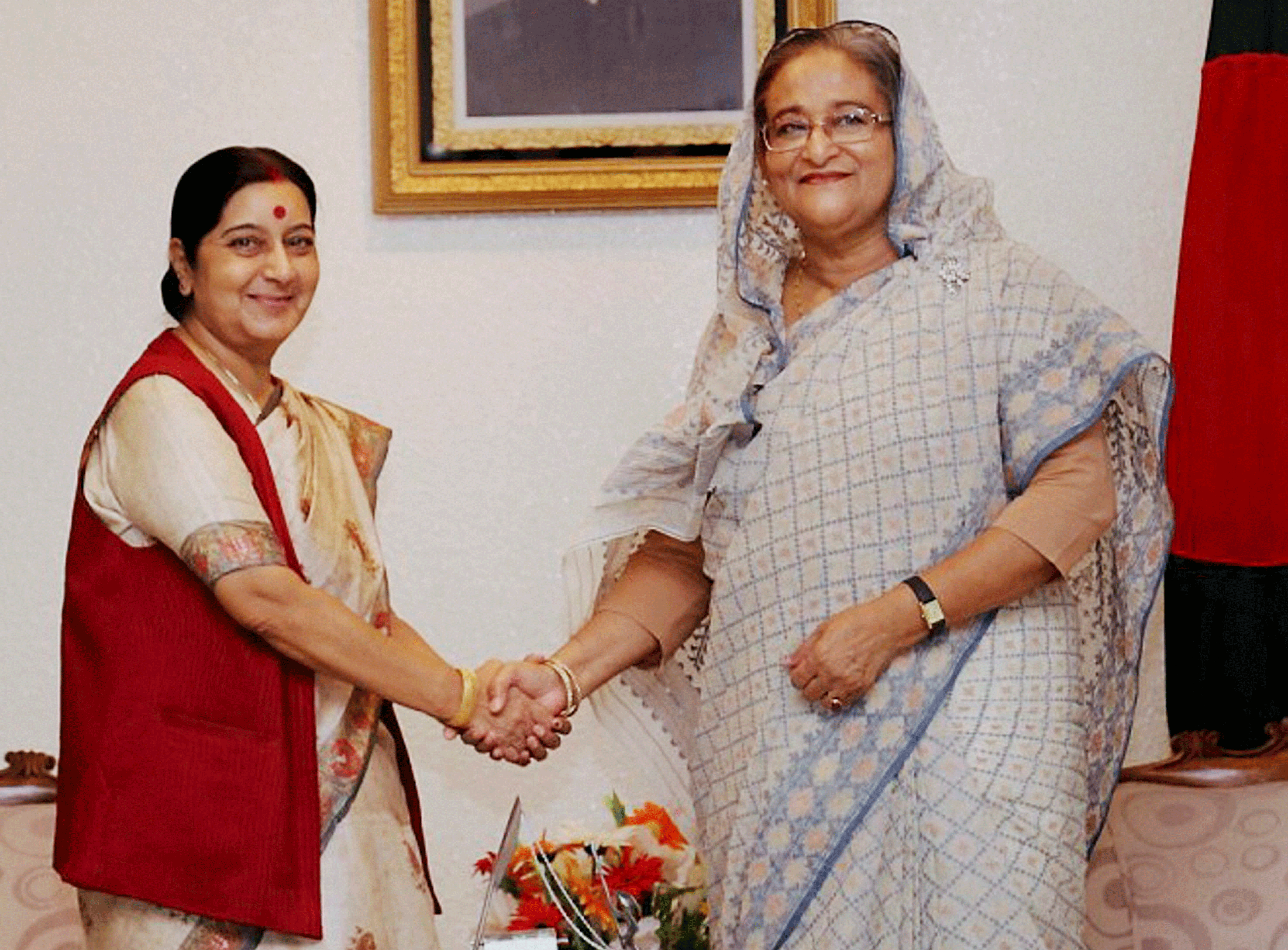 External Affairs Minister Sushma Swaraj today held talks with her Bangladeshi counterpart Abul Hassan Mahmood Ali on key bilateral issues, including Land Boundary Agreement and proposed Teesta river water sharing deal, during which the Indian side also raised the matter of illegal immigration. AP file photo