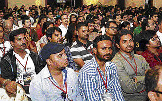 Shutterbugs at the Adobe Photography Symposium 2014, in Bangalore on  Thursday.  DH Photos