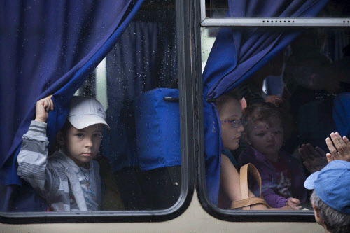 Tens of thousands of Ukrainians have sought safety in Russia since the fighting began two months ago between government troops and Moscow-backed separatist fighters. AP file photo