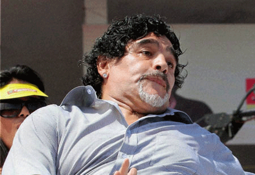 Diego Maradona blasted FIFA's ban on Uruguay striker Luis Suarez as "criminal" and said world football's governing body might as well handcuff the striker and lock him up in Guantanamo prison. / PTI file photo