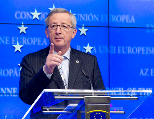 In this Thursday, Dec. 13, 2012 file photo, Luxembourg's Prime Minister Jean-Claude Juncker speaks during a media conference in Brussels. European Union leaders at an EU summit on Friday, June 27, 2014 have proposed former Luxembourg Prime Minister Jean-Claude Juncker to become the 28-nation bloc's new chief executive. AP