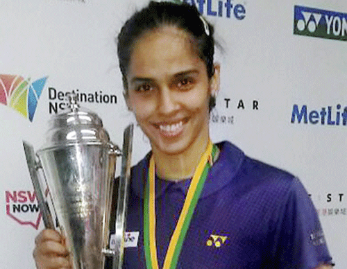 Ace Indian shuttler Saina Nehwal produced a dominating performance to lift her second title of the season, winning the USD 750,000 Star Australian Super Series after beating Spain's Carolina Marin in the summit clash here today. PTI  Photo