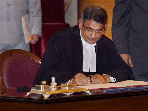 Chief Justice of India R M Lodha on Tuesday criticised the Narendra Modi government for segregating the name of former Solicitor General Gopal Subramanium from three others to be elevated as apex court judges. PTI file photo of Chief Justice of India R M Lodha