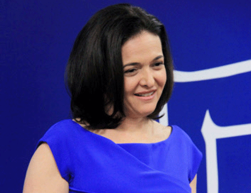 Facebook Chief Operating Officer (COO) Sheryl Sandberg at the company's office in Hyderabad. PTI photo