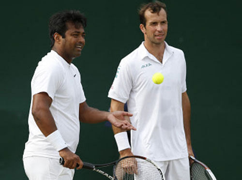 Leander Paes and Radek Stepanek of Czech Republic entered the semifinals in men's doubles while another Indian Sania Mirza and her Romanian partner Horia Tecau sailed into the pre-quarterfinals of mixed doubles in the Wimbledon Championships here today. AP file photo