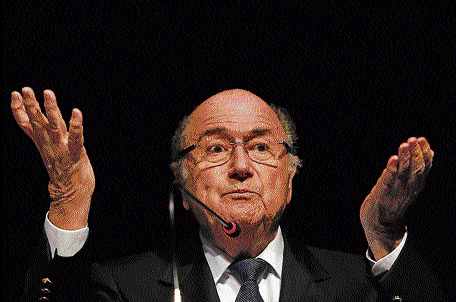 I am impressed:  Sepp Blatter speaks at a seminar in Rio. AP