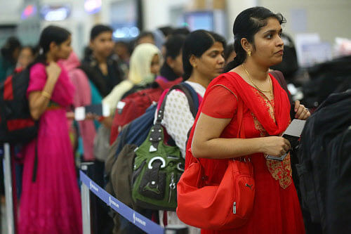 A special Air India flight with 183 people on board, including the 46 nurses freed by insurgents in Iraq, arrived here Saturday noon, officials said. AP photo