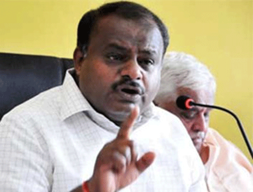 A CD purportedly showing JDS leader HD Kumaraswamy telling his party workers that each of the party MLA was demanding Rs one crore for exercising his/her franchise in the Legislative Council elections, surfaced on Saturday.  Dh file photo