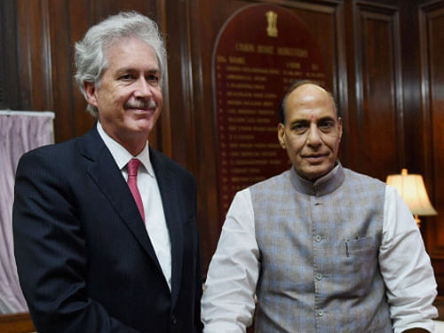Burns, who is here to chalk out the path to the forthcoming Strategic Dialogue as well as Modi's meeting with American President Barack Obama, met with Home Minister Rajnath Singh. PTI photo