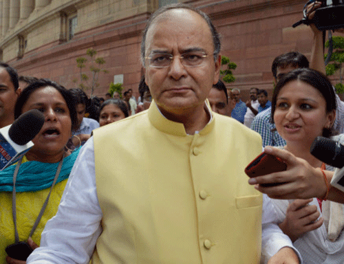 On when the proposal, which has been pending since 2008 in the Rajya Sabha, would be taken up by Parliament, Jaitley remained non-committal but said it would be taken up soon. PTI photo
