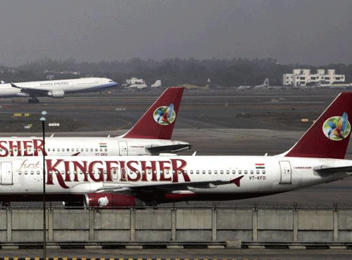 Three private carriers jointly owe about Rs 377 crore as unpaid airport and other dues to the Airports Authority of India (AAI), including Rs 172.69 crore by defunct Kingfisher Airlines alone, between April and June. PTI file photo