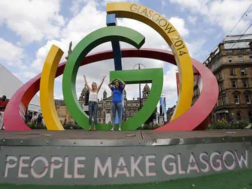 'The Big G' 3-D structure at George Square in Glasgow, Scotland, July 22, 2014. The opening ceremony of the Glasgow 2014 Commonwealth Games takes place on July 23. Reuters photo