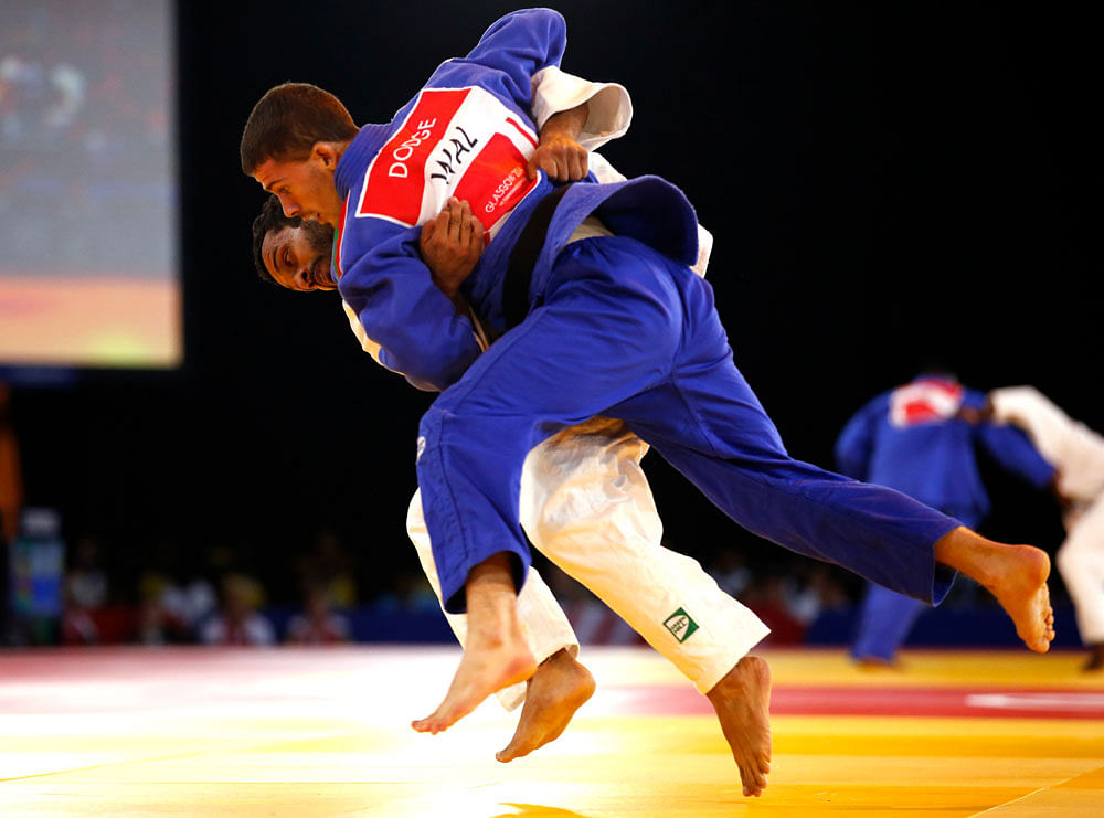 India's Sahil Pathania (-100kg) and Parikshit Kumar (+100kg) advanced to the quarterfinals of the men's judo event but compatriot Avtar Singh lost in the men's -90kg round of 16 of the 2014 Commonwealth Games here Saturday. AP file photo. For representation purpose