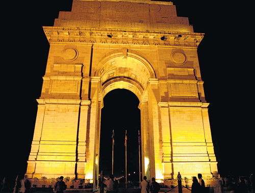 India Gate in New Delhi, which was built as a World War I memorial. DH Photo