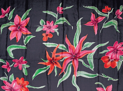 Some beautiful hand-painted patterns on silk. Photos by authors