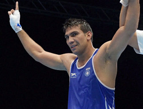Indian pugilist Mandeep Jhangra today stormed into the pre-quarterfinals of the men's 64kg category boxing competition with a convincing 3-0 win over Mokhachane Moshoshoe of Lesotho at the Commonwealth Games, here today. PTI  photo