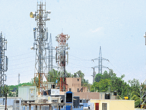 There are a number of mobile towers in the residential parts of the City. dh photo by sk dinesh