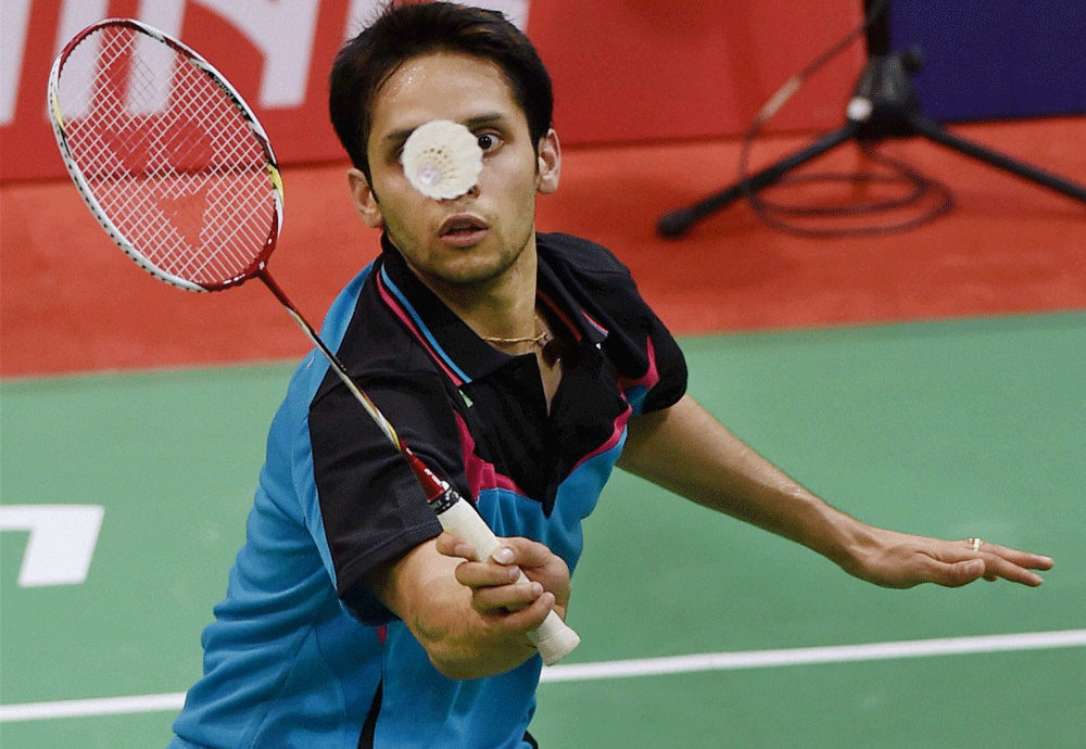 India's top singles player Parupalli Kashyap lost his match against Rajiv Ouseph in straight games at the Emirates Arena late Sunday. PTI file photo