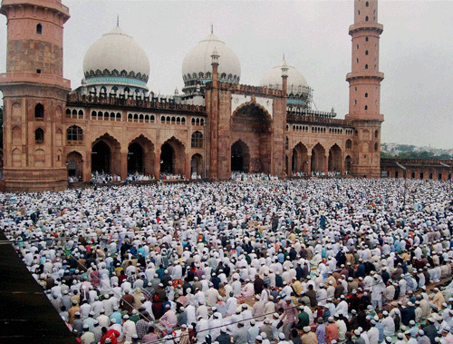 Millions of Muslims across the world celebrated the first day of the Eid al-Fitr holiday today, which marks the end of the month-long fast of Ramadan. PTI file photo
