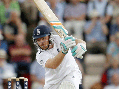 India reached 25 for one at stumps on the third day of the third cricket Test after England scored a mammoth 569/7 in their first innings. AP photo of Ian Bell