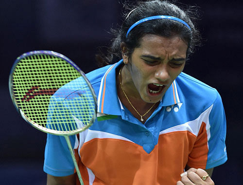 Sindhu, India's leading player in the women's singles in the absence of Saina Nehwal, had little difficulty in disposing of Sri Lankan Thilini Hendahewa 21-14, 21-14 in barely 26 minutes to win her round of 16 match at Emirates Arena. Sindhu's quarter-final opponent is Anna Rankin of New Zealand. PTI file photo
