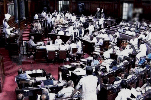 Uncertainty loomed over immediate passage of the Insurance Bill, Modi government's first major reform initiative to raise FDI cap in the sector to 49 per cent, with nine parties including the Congress giving notice in Rajya Sabha for referring the bill to Select Committee. File photo - PTI.