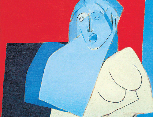 The painting Blue Torso by TyebMehta. DH SundayHerald print