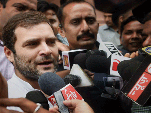 Asserting his role to resurrect the Congress ahead of the Assembly polls, party vice-president Rahul Gandhi on Wednesday stormed into the Well of the Lok Sabha supporting party MPs who were demanding an immediate discussion on rising incidents of communal violence. PTI photo