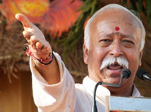 Rashtriya Swayamsevak Sangh (RSS) chief Mohan Bhagwat has triggered a controversy by suggesting that India is a Hindu state, remarks that were panned by the Congress and other political parties. PTI photo