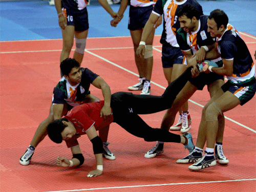 They are the quintessential small-town boys coming from humble households, whether India or elsewhere, but players participating in the ongoing Wave World Kabaddi League have gone on to become a globe-trotting bunch earning good money from their freelance assignments all over the world. PTI file photo. For representation purpose