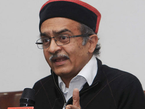 'It is not in public interest because it gives veto power to government to stop any appointment thereby compromising the independence of judiciary,' Prashant Bhushan said. PTI file photo