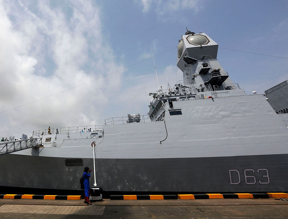 The largely indigenously built warship INS Kolkata will be inducted into the navy Aug 16 in the presence of Prime Minister Narendra Modi, but without a key defence weapon due to delays. AP photo