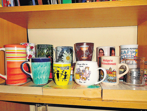 Colourful: Some of the mugs from Amrutha's collection.