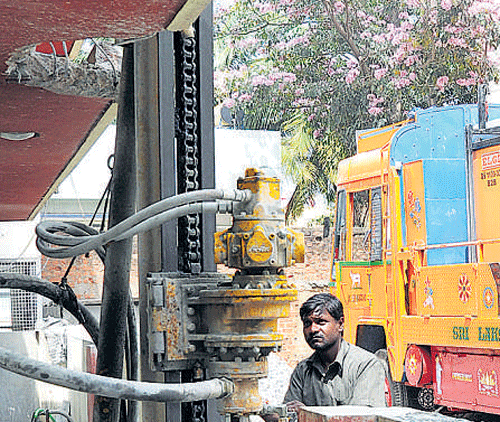 Sinking borewells is one of the main causes of noise  pollution. DH photo