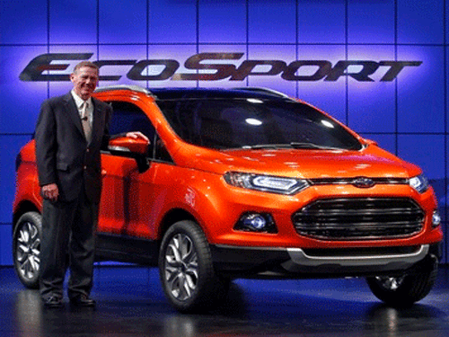 Ford India today said its sports utility vehicle  EcoSport has achieved one lakh sales figure milestone in domestic and export markets. Reuters file photo
