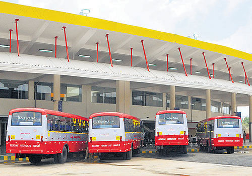 Peenya satellite bus stand which was inaugurated in the City on Thursday. DH photo